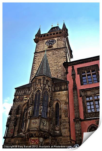 Orloj věž Prague Print by Gary Barratt