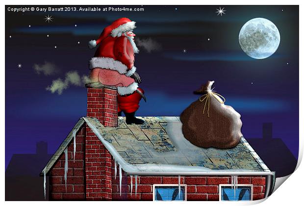Santa Clause Is Comin Print by Gary Barratt