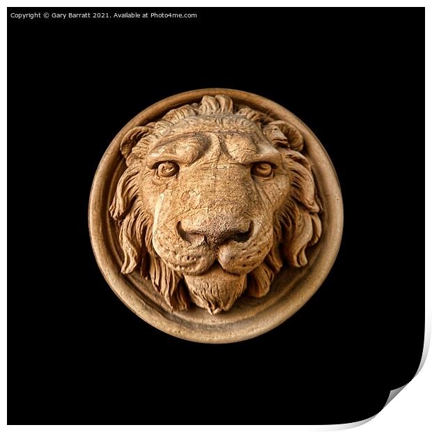Lion Head Face Print by Gary Barratt