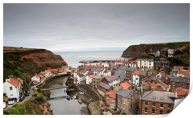 Staithes Harbour Print by Adam Payne