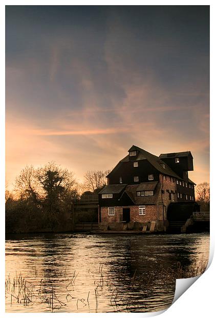 Houghton Mill at Sunset Print by Adam Payne