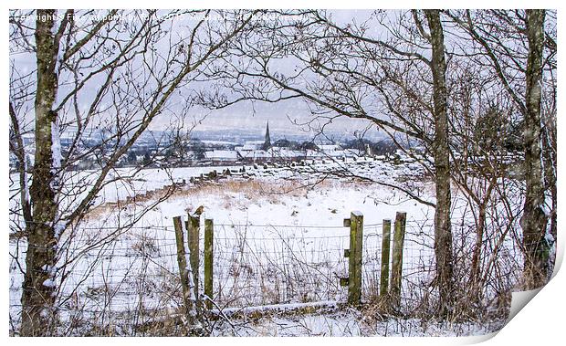  A snowy view to Wardle Print by Fine art by Rina