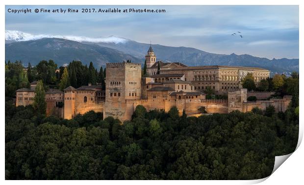 Alhambra, Granada Print by Fine art by Rina