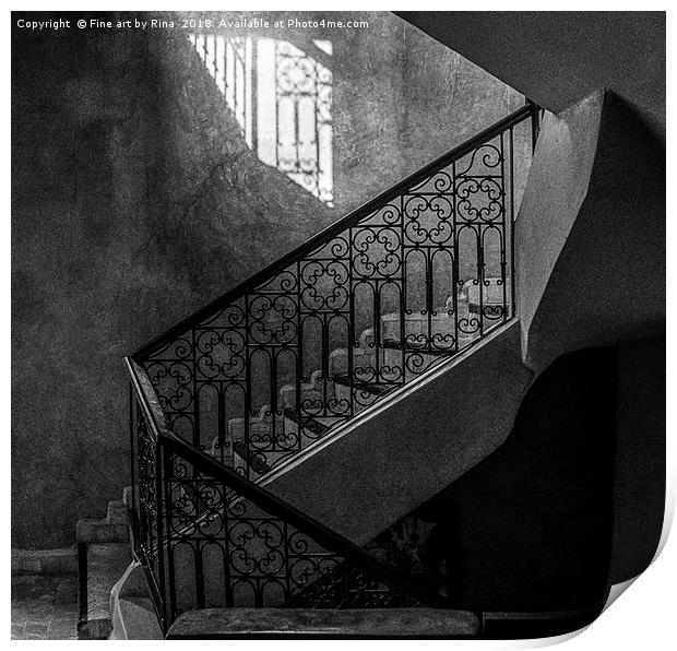 The Staircase Print by Fine art by Rina