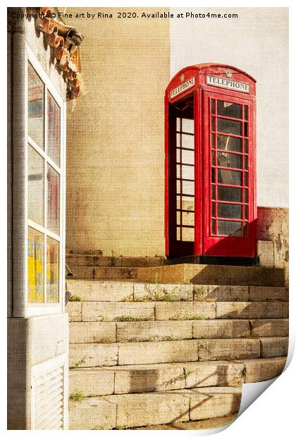 Red Phone Box Print by Fine art by Rina