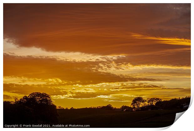 Sunset over Aberdeenshire Print by Frank Goodall