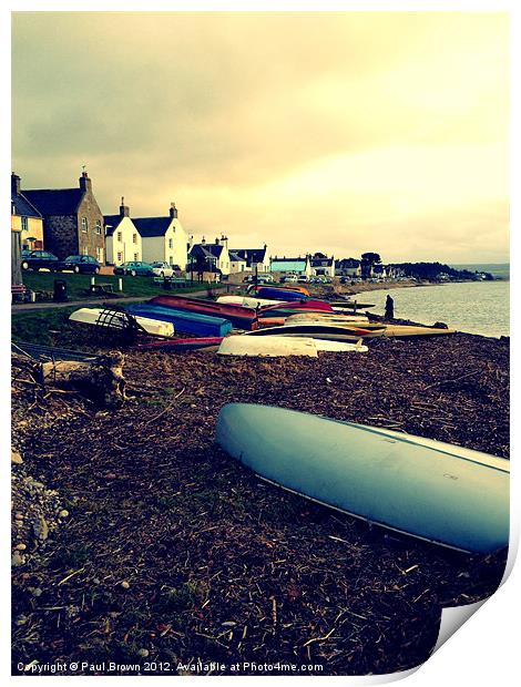 The Boats of Findhorn Print by Paul Brown