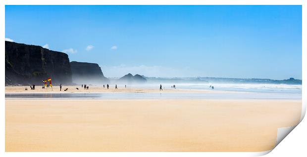 Watergate Bay, Cornwall Print by Maggie McCall