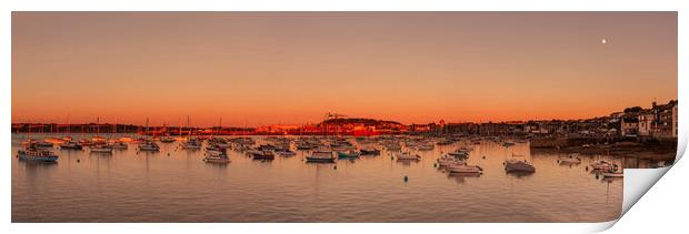 Sunset over Falmouth Harbour and Docks. Print by Maggie McCall