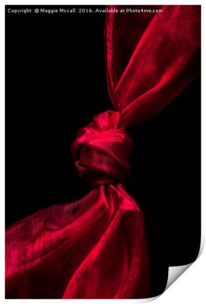 Sensual Red Silk Knot Print by Maggie McCall