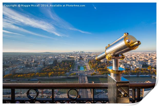 Eiffel Tower Telescope 1 Print by Maggie McCall