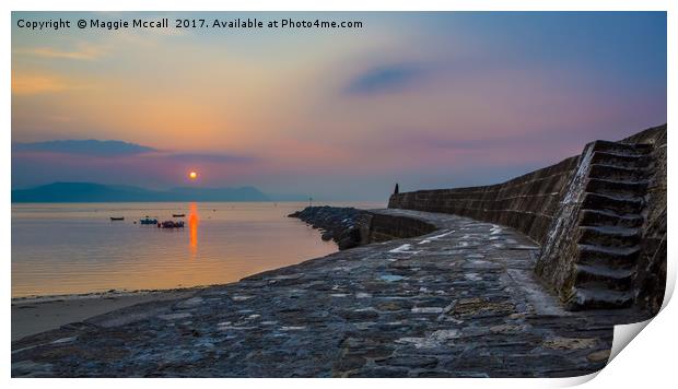Sunrise on the Cobb, Lyme Regis Print by Maggie McCall
