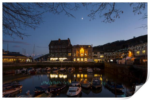  Christmas at Darthmouth Harbour at sunset Print by Maggie McCall