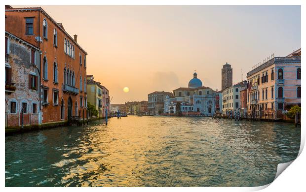 Sunset, Grand Canal, Venice! Print by Maggie McCall