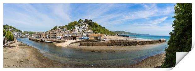 East Looe Panoramic from West Looe Print by Maggie McCall