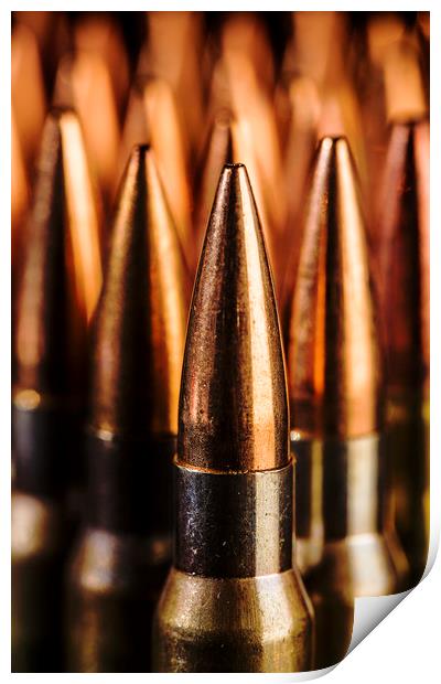Close up of  Standing Bullets. Print by Maggie McCall