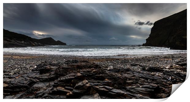Crackington Haven, Cornwall, Panorma. Print by Maggie McCall