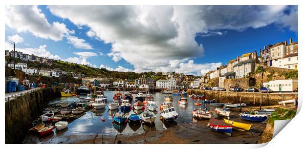 Low Tide Mevagissey Harbour Cornwall Print by Maggie McCall