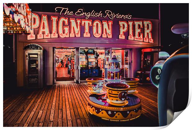 Evening on Paignton Pier. Print by Maggie McCall