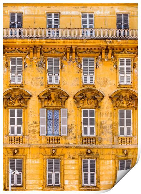 Old House Facade, Nice, France. Print by Maggie McCall