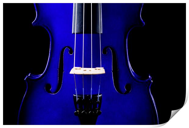 Blue Violin Closeup Print by Maggie McCall