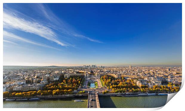 Paris Panorama Vista from Eiffel Tower 2 Print by Maggie McCall
