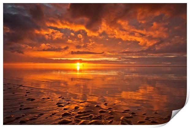 New Brighton Sunset ( Reflections) Print by raymond mcbride