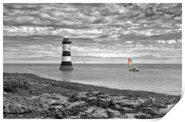 A SPLASH OF COLOUR Penmon Point Print by raymond mcbride