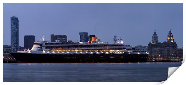 RMS Queen Mary 2 (Liverpool Pier Head) Print by raymond mcbride