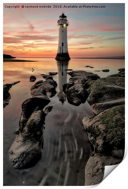 Perch Rock Sunset Print by raymond mcbride