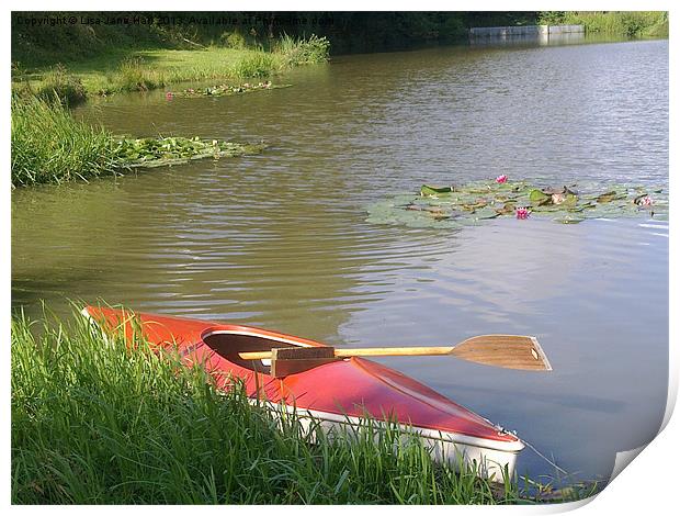 The Red Canoe Print by Lee Hall