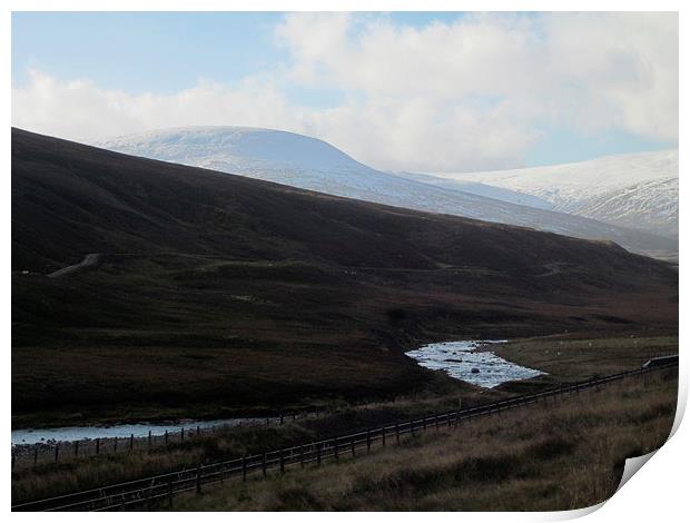 Snow Capped Cairngorms Print by Lee Hall