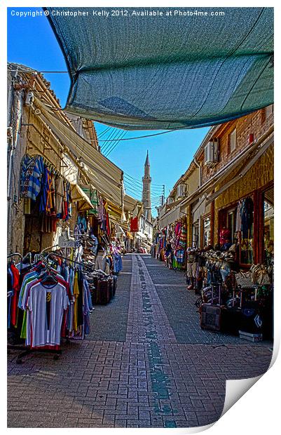 Shopping Nicosia Style Print by Christopher Kelly