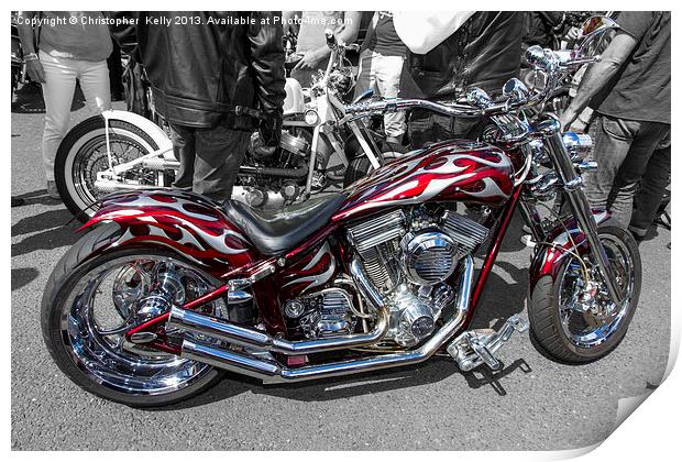 Red Harley Custom Print by Christopher Kelly