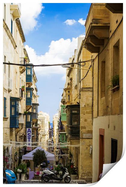 Valletta Street Views  Print by Christopher Kelly