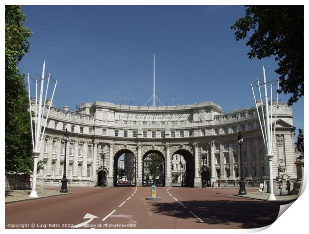 The Admiralty Arch in London, United Kingdom. Print by Luigi Petro