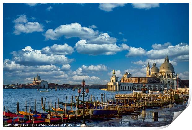 Gondolas and Santa Maria della Salute, Venice, Ita Print by Luigi Petro