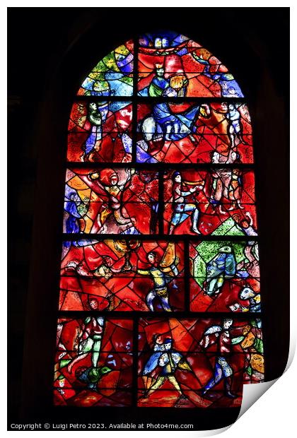 Stained glass window in Chichester Cathedral, Engl Print by Luigi Petro