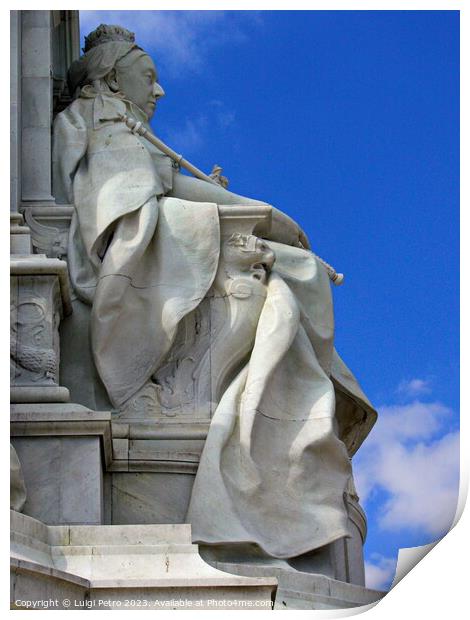 Detail of Queen Victoria Statue, Queen Victoria Me Print by Luigi Petro