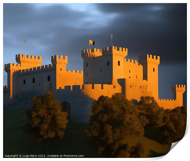 Majestic Medieval Fortress Print by Luigi Petro