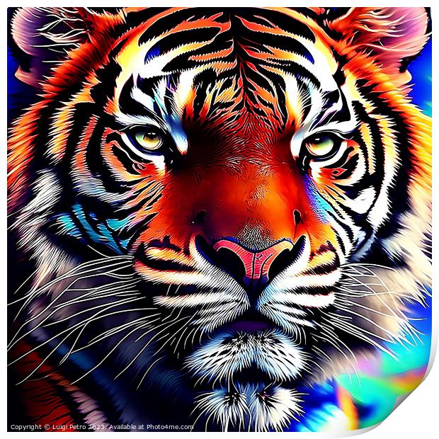 Mesmerizing Tiger Portrait Print by Luigi Petro