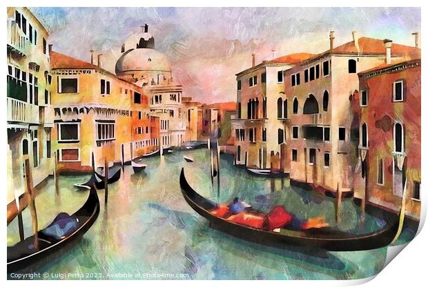 View of the Gran Canal , Venice, Italy. Print by Luigi Petro