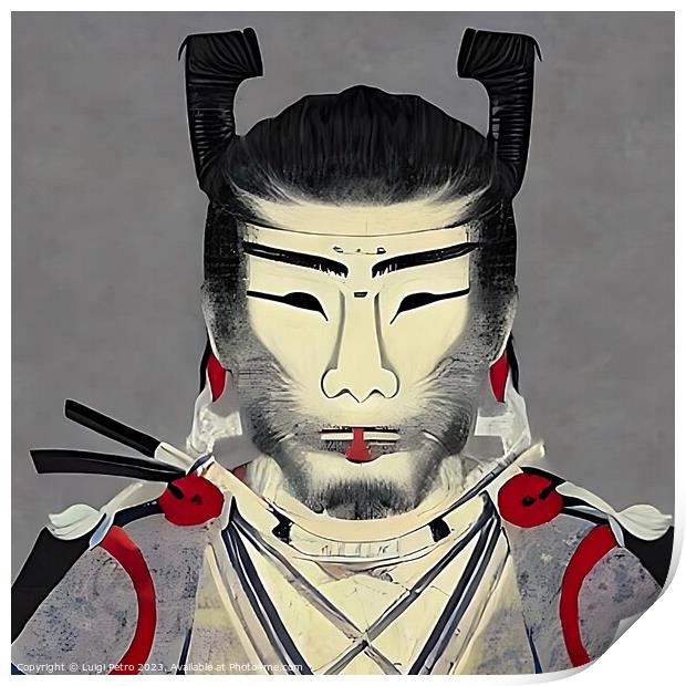 Feline Samurai Warrior Print by Luigi Petro