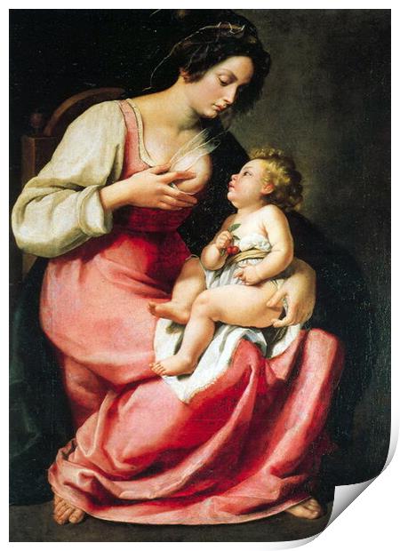 Madonna and child. Print by Luigi Petro