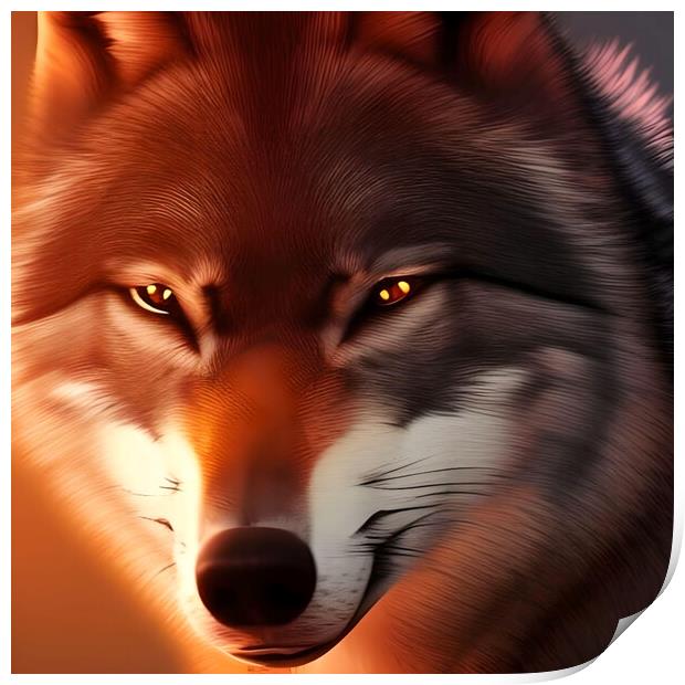 Piercing gaze of a Red Fox. Print by Luigi Petro