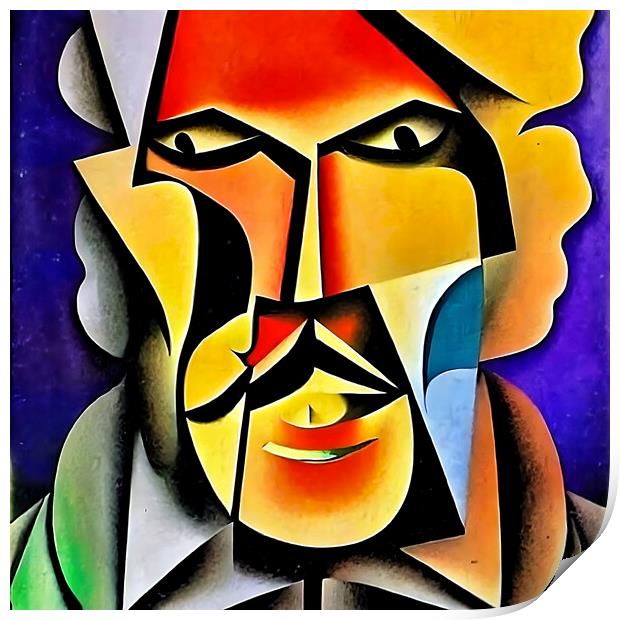 Cubist style portrait of a man  Print by Luigi Petro