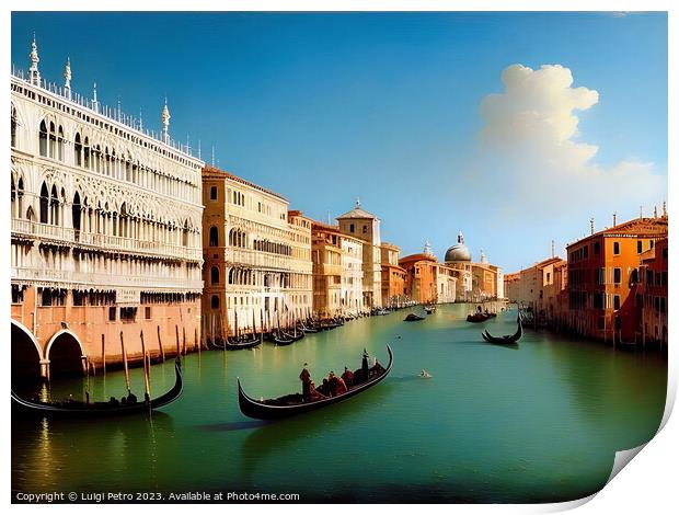 Serenity on the Grand Canal Venice. Print by Luigi Petro