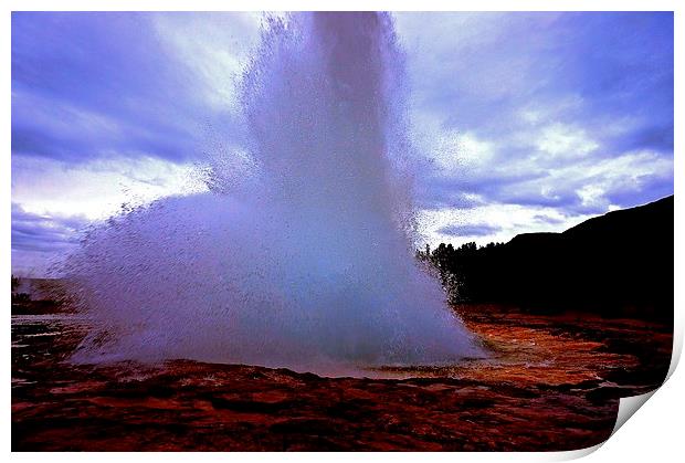  Natural Geysir in Iceland Print by Sue Bottomley