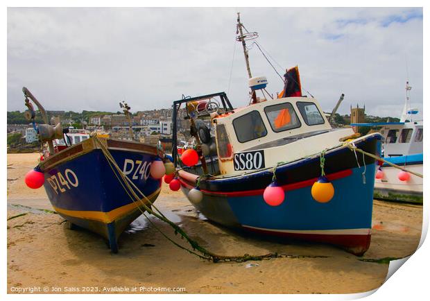 Others St Ives boats Print by Jon Saiss