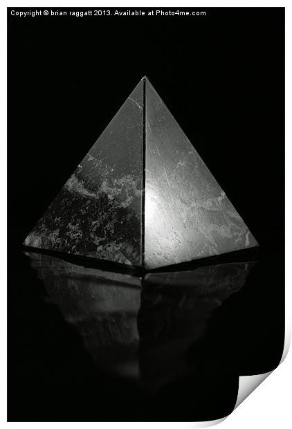 Pyramid on Black Background Print by Brian  Raggatt